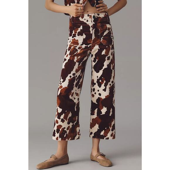 Anthropologie Pants - NWT Maeve The Colette Cropped Corduroy Wide Leg Pants Size 28 Cow #8F512